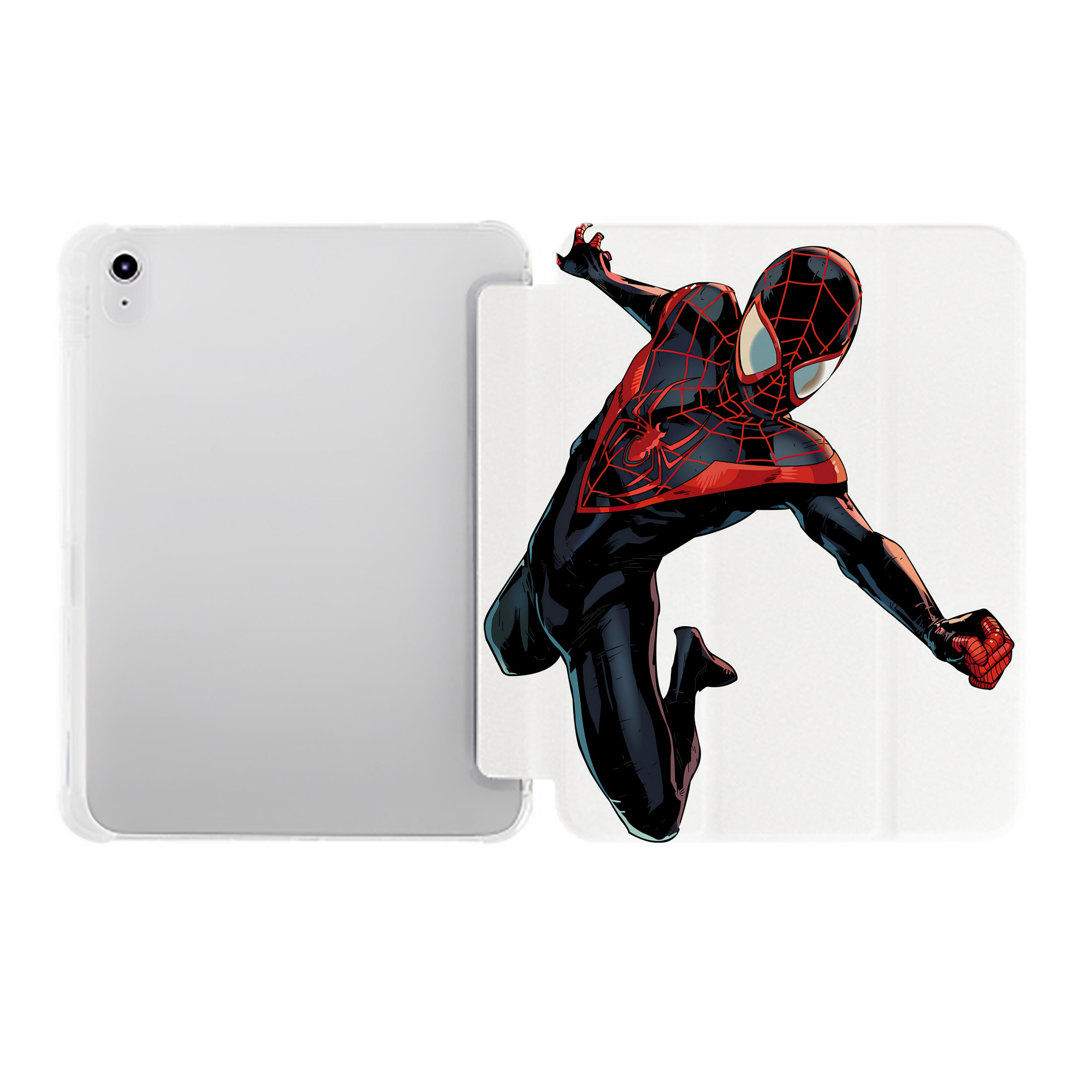 （画像用） Spider Man スパイダーマン IPad ケース ペン収納付き 三つ折りスタンド PUレザー×シリコン 対応機種9.5/10.5/10.9インチ
